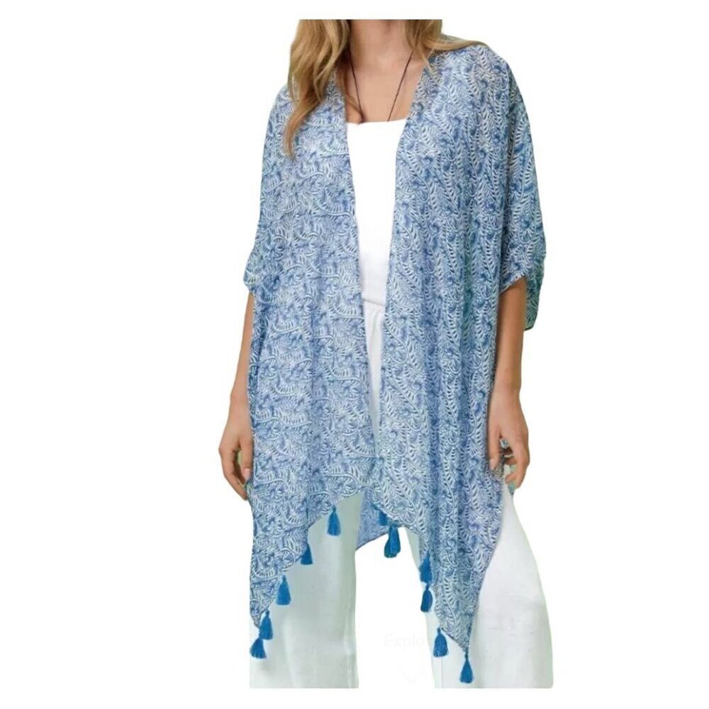 The Met Store Metropolitian Museum of art Blue & White Qing Floral Cover-Up NWT